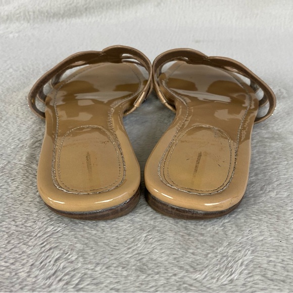 Sam Edelman Bay Womens Slide Sandals Size 8.5 M Tan Patent Leather Flats Slip On - Picture 8 of 12